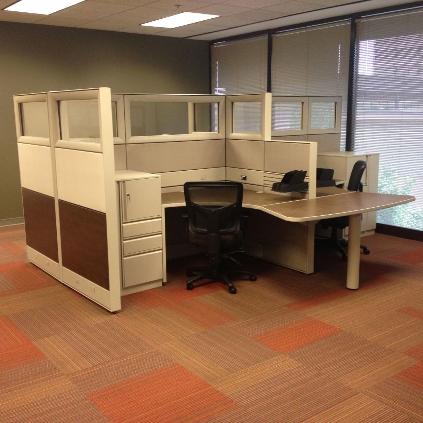 Module office cubicles with built-in storage drawers